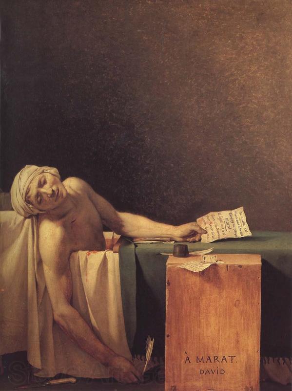 Jacques-Louis David Marats dod Norge oil painting art
